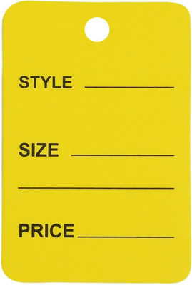 Sadar Shop 1 Part Printed Garment Price Paper Tag 1000pcs Paper Label(Yellow)