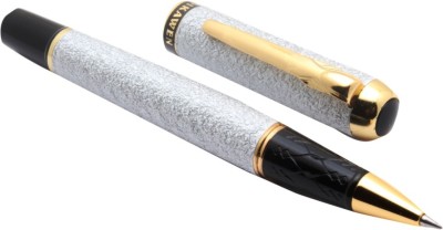 Ledos Ledos Dikawen 827 Luxury Gift Collection R Pen Shimmery Sand Metal Body Golden Trims Roller Ball Pen(Blue)