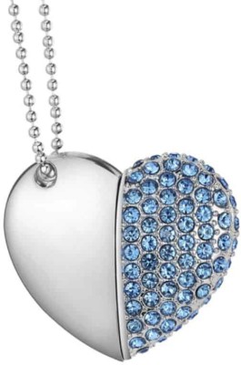 Tobo 16GB/ 32GB/ 64GB Blue Metal Heart Shape Designer Pendrive Metal Heart Shape Designer Pendrive 32 Pen Drive(Silver)