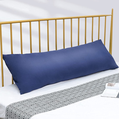 H B MSALA Microfibre Solid Body Pillow Pack of 1(Navy Blue)