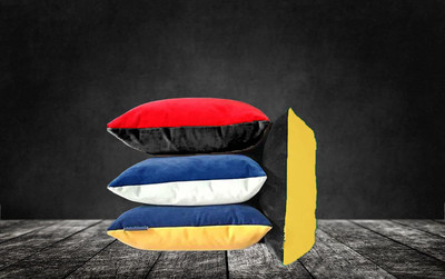 Catchyx Cart Microfibre Solid Cushion Pack of 4(Multicolor)