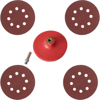 DUMDAAR 5inch Backing pad with 1pc Adapter and 4pc Sand Paper Wood Polisher(5 inch)