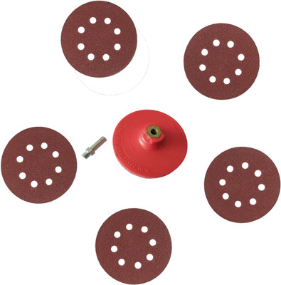 DUMDAAR 5inch Backing pad with 1pc Adapter and 5pc Sand Paper Wood Polisher(5 inch)