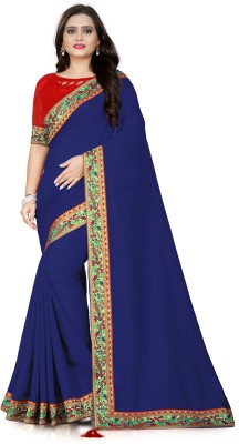 SANANJANA Self Design Jamdani Art Silk Saree(Dark Blue)