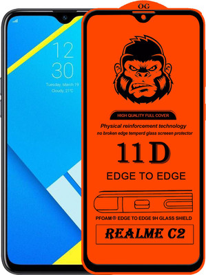 Xester Edge To Edge Tempered Glass for REALME C2(Pack of 1)