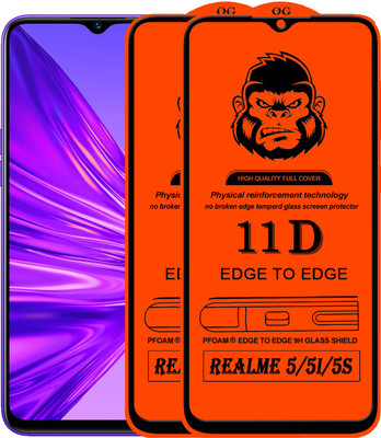HQ Protection Edge To Edge Tempered Glass for REALME 5(Pack of 2)