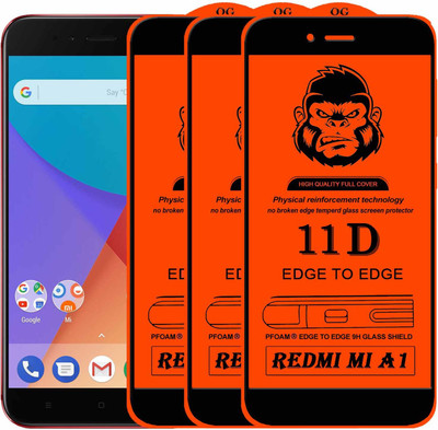 Xester Edge To Edge Tempered Glass for Mi A1(Pack of 3)