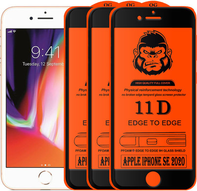 Xester Edge To Edge Tempered Glass for APPLE IPHONE SE 2020(Pack of 3)