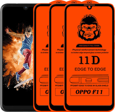 Xester Edge To Edge Tempered Glass for OPPO F11(Pack of 3)