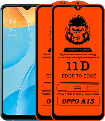 HQ Protection Edge To Edge Tempered Glass for OPPO A15(Pack of 2)