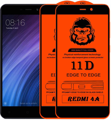 Gorilaorginal Edge To Edge Tempered Glass for Mi Redmi 4A(Pack of 2)