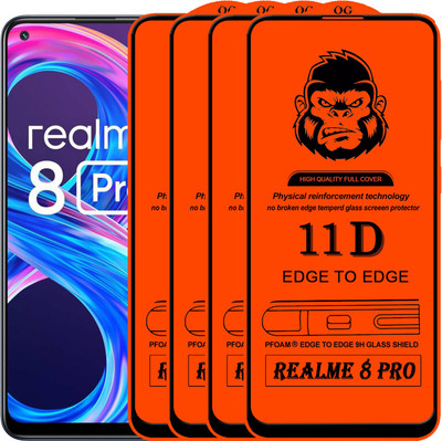 Xester Edge To Edge Tempered Glass for REALME 8 PRO(Pack of 4)