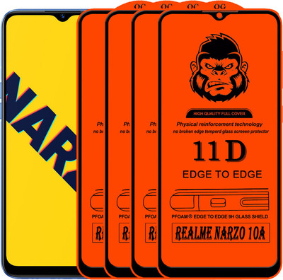 HQ Protection Edge To Edge Tempered Glass for REALME NARZO 10A(Pack of 4)