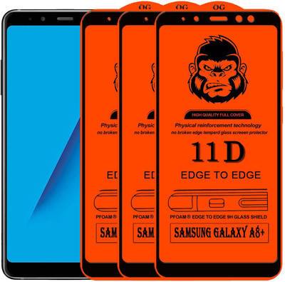 GORILLA PRO Edge To Edge Tempered Glass for . SAMSUNG GALAXY A8 PLUS(Pack of 3)