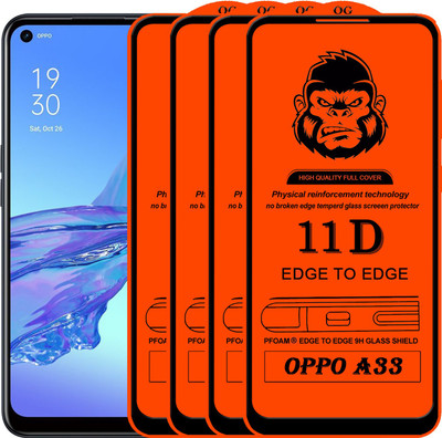 Rofix star Edge To Edge Tempered Glass for OPPO A53(Pack of 4)