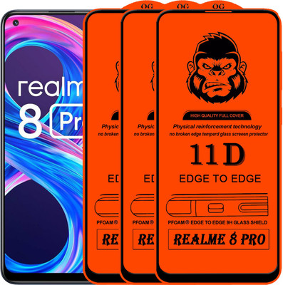 Xester Edge To Edge Tempered Glass for REALME 8 PRO(Pack of 3)