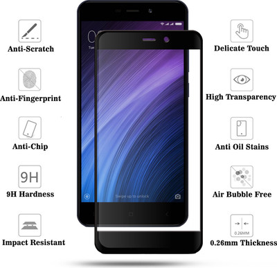 Laxdom Edge To Edge Tempered Glass for Mi Redmi 4A(Pack of 2)