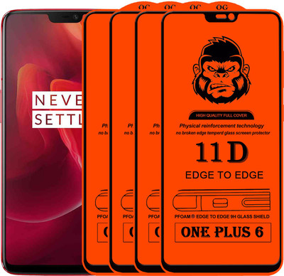 FIVE-O Edge To Edge Tempered Glass for OnePlus 6(Pack of 4)