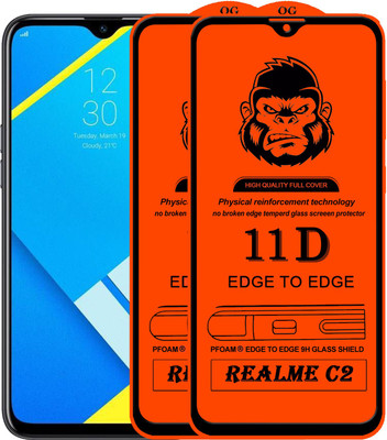 Rofix star Edge To Edge Tempered Glass for REALME C2(Pack of 2)