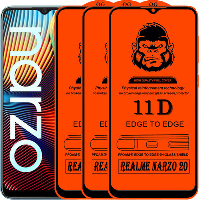 Xester Edge To Edge Tempered Glass for REALME NARZO 20(Pack of 3)