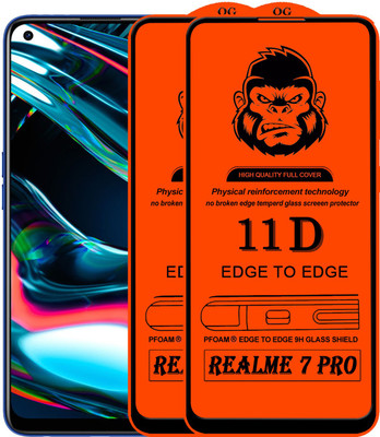 FIVE-O Edge To Edge Tempered Glass for : REALME 7 PRO(Pack of 2)