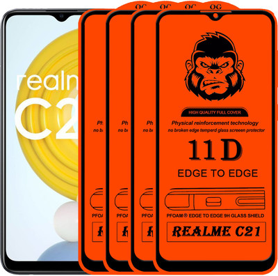 HQ Protection Edge To Edge Tempered Glass for REALME C21(Pack of 4)