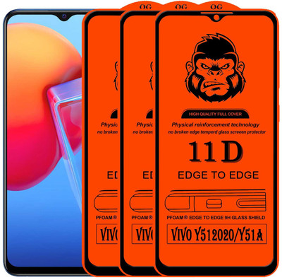 HQ Protection Edge To Edge Tempered Glass for VIVO Y51A(Pack of 3)
