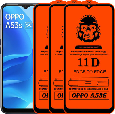 Rofix star Edge To Edge Tempered Glass for OPPO A53S(Pack of 3)