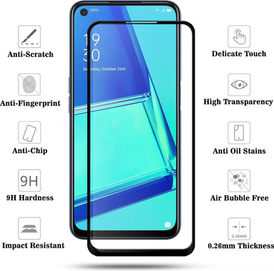 Laxdom Edge To Edge Tempered Glass for OPPO A52(Pack of 2)