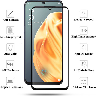 Laxdom Edge To Edge Tempered Glass for OPPO F15(Pack of 2)