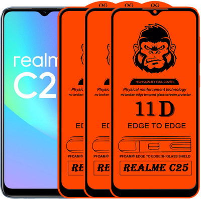 Rofix star Edge To Edge Tempered Glass for REALME C25(Pack of 3)