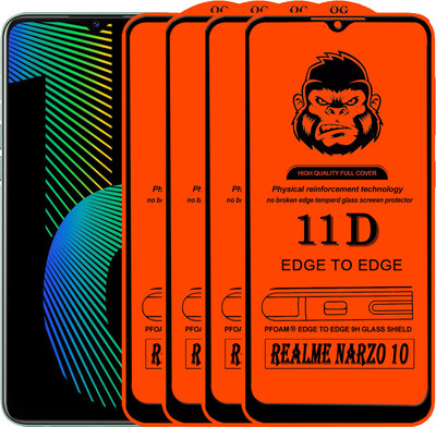 Xester Edge To Edge Tempered Glass for REALME NARZO 10(Pack of 4)