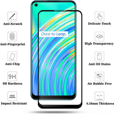 Laxdom Edge To Edge Tempered Glass for REALME C17(Pack of 2)