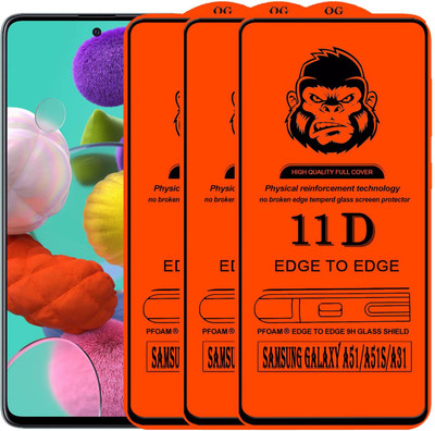 Xester Edge To Edge Tempered Glass for SAMSUNG GALAXY A51(Pack of 3)
