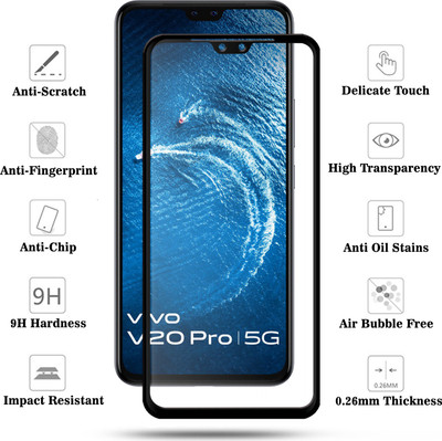 Laxdom Edge To Edge Tempered Glass for VIVO V20 PRO(Pack of 1)
