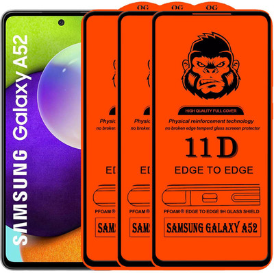 GORILLA FIVE Edge To Edge Tempered Glass for ; SAMSUNG GALAXY A52(Pack of 3)