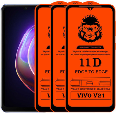 HQ Protection Edge To Edge Tempered Glass for VIVO V21(Pack of 3)