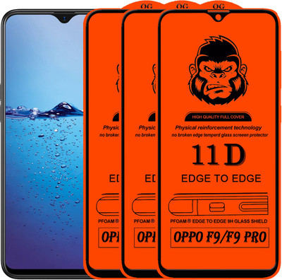 Rofix star Edge To Edge Tempered Glass for Oppo F9(Pack of 3)