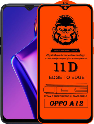 XRENGTH Edge To Edge Tempered Glass for , OPPO A12(Pack of 1)