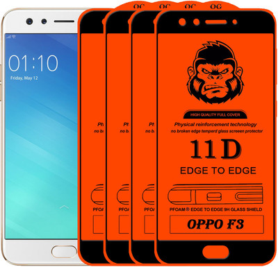 Xester Edge To Edge Tempered Glass for Oppo F3(Pack of 4)