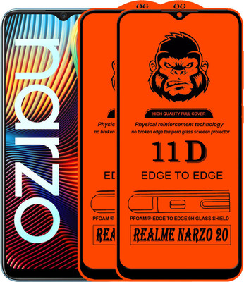 Xester Edge To Edge Tempered Glass for REALME NARZO 20(Pack of 2)