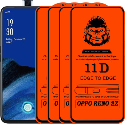 HQ Protection Edge To Edge Tempered Glass for OPPO Reno 2z(Pack of 4)