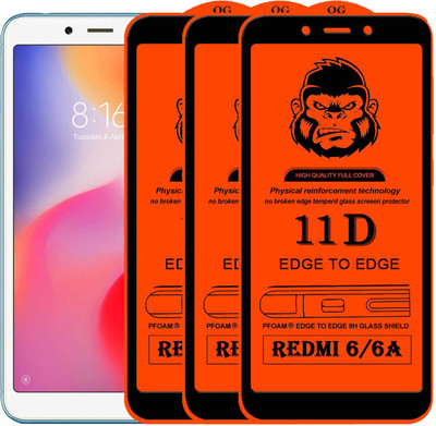 Xester Edge To Edge Tempered Glass for Mi Redmi 6(Pack of 3)