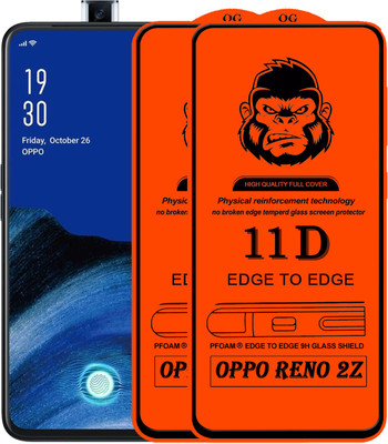 HQ Protection Edge To Edge Tempered Glass for OPPO Reno 2z(Pack of 2)
