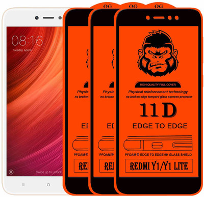HQ Protection Edge To Edge Tempered Glass for Mi Redmi Y1 Lite(Pack of 3)