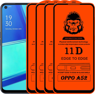 Rofix star Edge To Edge Tempered Glass for OPPO A52(Pack of 4)