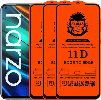 Xester Edge To Edge Tempered Glass for REALME NARZO 20 PRO(Pack of 3)