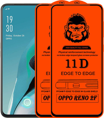 HQ Protection Edge To Edge Tempered Glass for Oppo Reno2 F(Pack of 2)