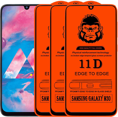 Xester Edge To Edge Tempered Glass for SAMSUNG GALAXY M30(Pack of 3)