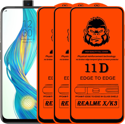 Xester Edge To Edge Tempered Glass for Realme X(Pack of 3)
